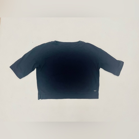 Vineyard Vines Tops - Vineyard Vines size medium Pima cotton navy blue boatneck half sleeve boxy top